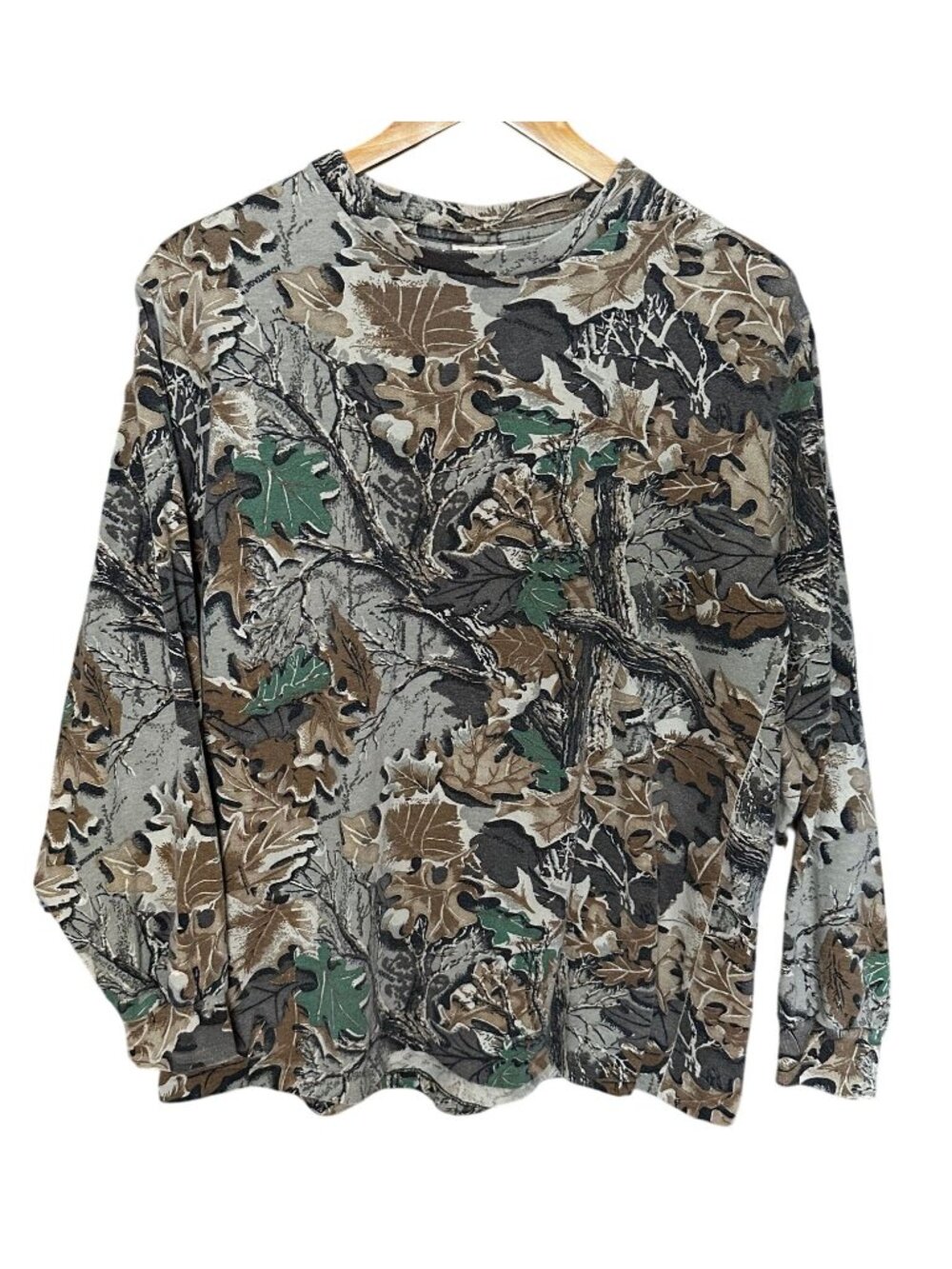 Vintage 90s Woolrich Advantage Camo Long Sleeve T-Shirt XL Mossy Oak Camouflage